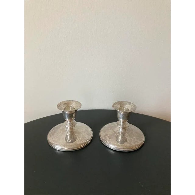 Metal Early 20th Century American Sterling Silver Candle Holders by M Fred Hirsch Co- a Pair For Sale - Image 7 of 12