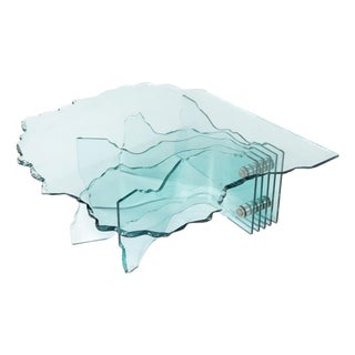 Glass Shell Coffee Table by Danny Lane for Fiam, 1980s For Sale