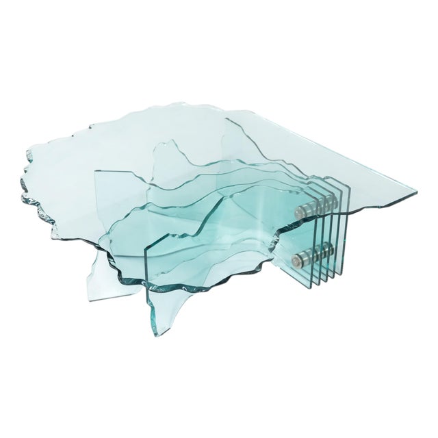 Glass Shell Coffee Table by Danny Lane for Fiam, 1980s For Sale