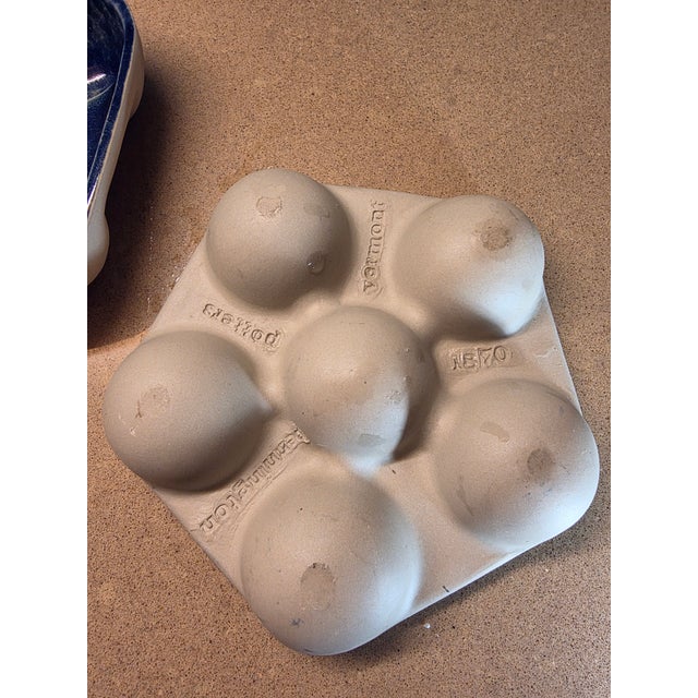 1980s Pair of Bennington Blue Agate Escargot Dishes For Sale - Image 5 of 7