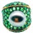 Bochic “Orient” Vintage Emerald & Tahiti Pearl Ring Set In 18K Gold & Silver For Sale