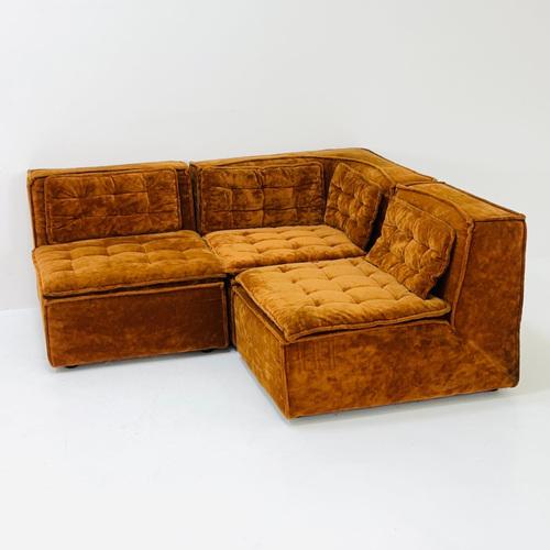 Mid-Century Italian Brown Modular Sofa, 1970s, Set of 5 For Sale - Image 9 of 11