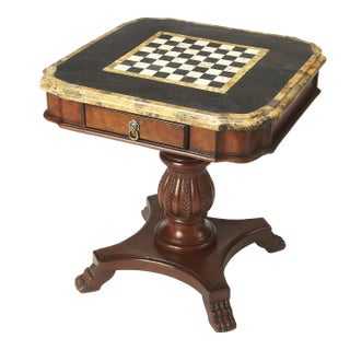 Carlyle Fossil Stone Game Table, Multi-Color For Sale