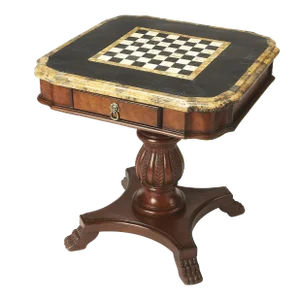 Carlyle Fossil Stone Game Table, Multi-Color
