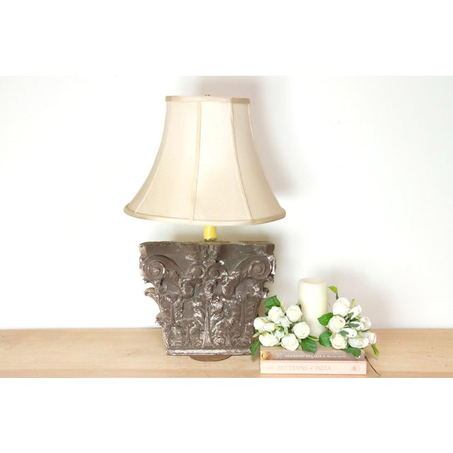 Stone Neoclassical Cast Stone Architectural Lamp For Sale - Image 7 of 7