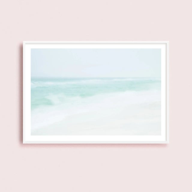 Emerald Minimalist Coastal Art, 'Beach Spray' Impressionist Seascape Photograph, Large 45 X 30" Beach Photography Print, Florida Artwork For Sale - Image 8 of 8