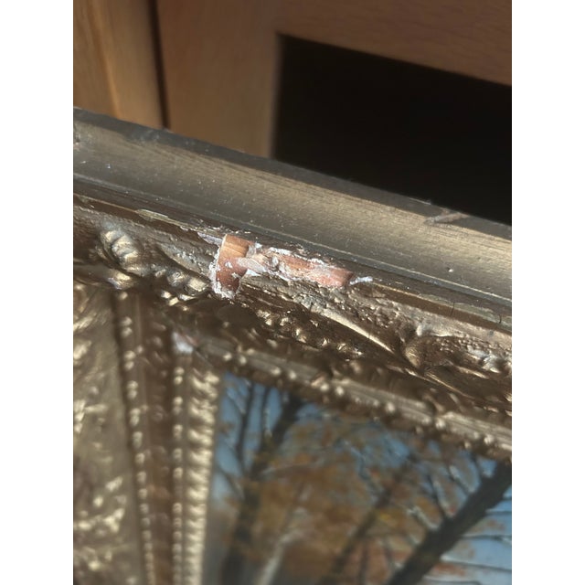 1930s Framed Oil Painting of a Snowy Cabin on the Creek For Sale In Atlanta - Image 6 of 6