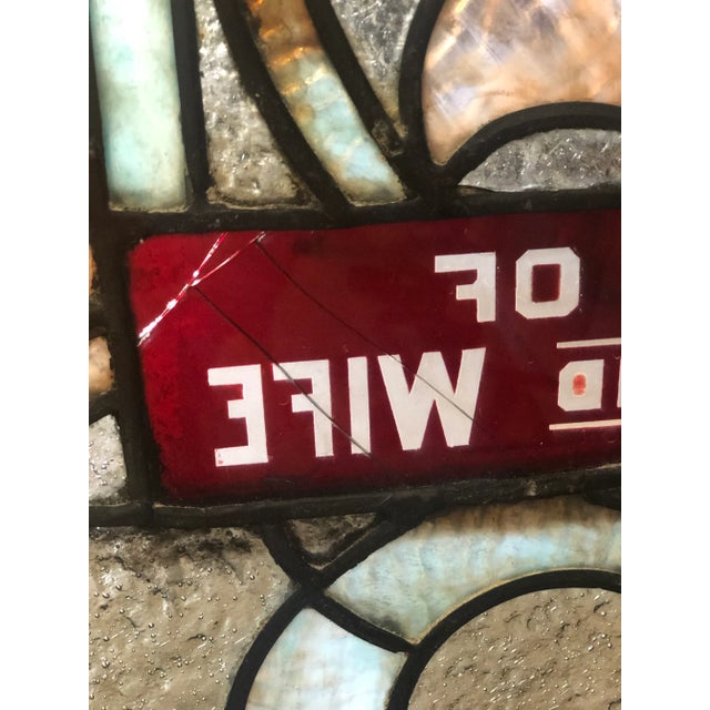 Brown 1920s Vintage Stained Glass Church Window For Sale - Image 8 of 13