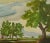American 850 Oak Trees With Red Barn, Mid-Century Pastoral Summer Landscape For Sale - Image 3 of 8