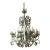 A French Patine Vert Wrought Iron and Tole 8-Light Chandelier, 20th Century For Sale