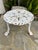 Vintage White Cast Iron Garden Side Table For Sale - Image 11 of 11