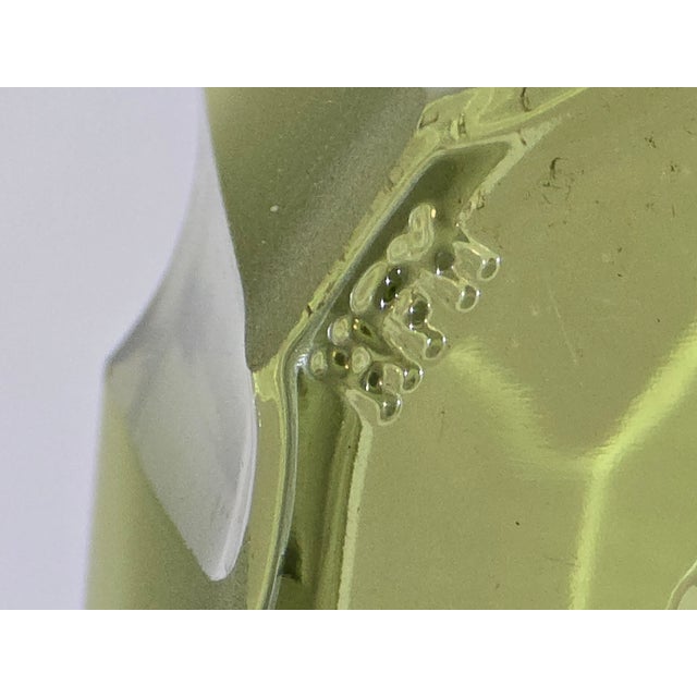 Green Houze Art Glass Green Satin Dolphin Compote – 1930s–40s For Sale - Image 8 of 10