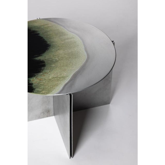 H4 Hand Decorated Metal & Aluminium Side Table by Studio Nyx For Sale - Image 15 of 16