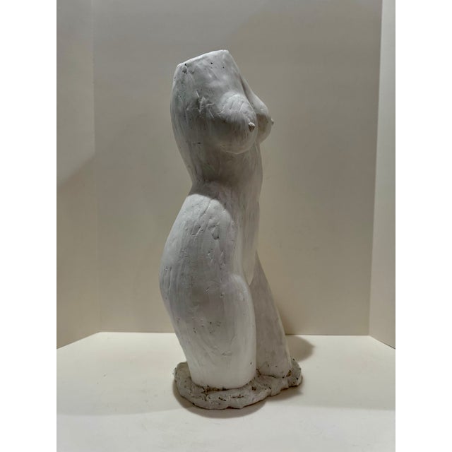 1960s 1960s Larry Mohr White Plaster Female Torso Sculpture Signed Estate Mid Century Modern For Sale - Image 5 of 7