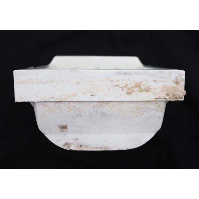 Mid 20th Century Vintage Recessed Square White Ceramic Bathroom Soap Dish For Sale - Image 5 of 7