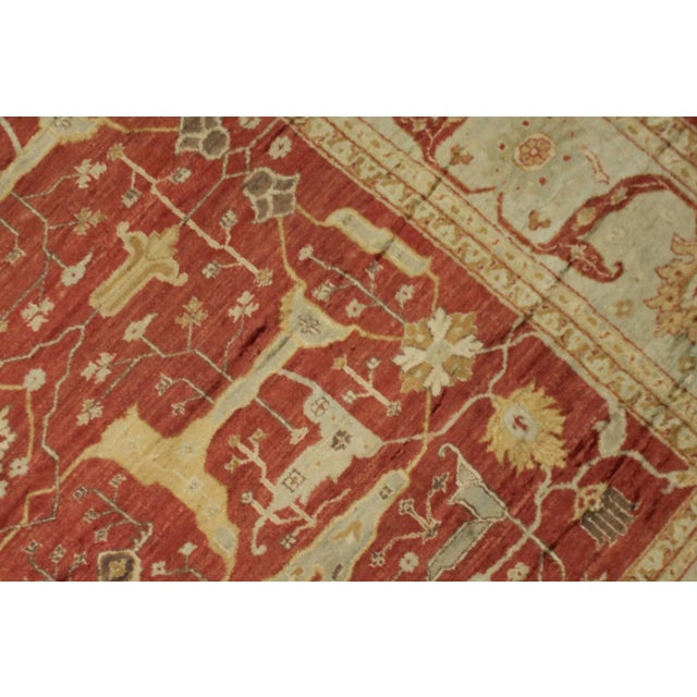 Hand Knotted Fine Oushak Rug - 13'03" X 16'10" For Sale - Image 4 of 5