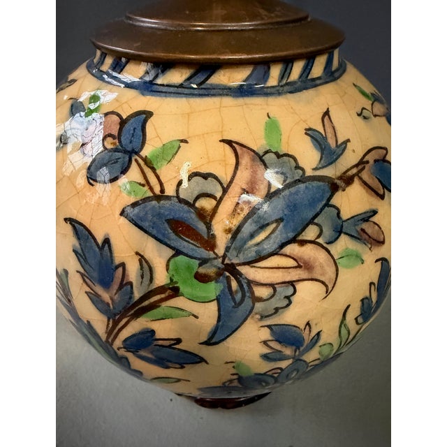 Late 19th Century Middle Eastern Qajar Vase Converted to a Table Lamp, Late 1800s to Early 1900s For Sale - Image 5 of 10