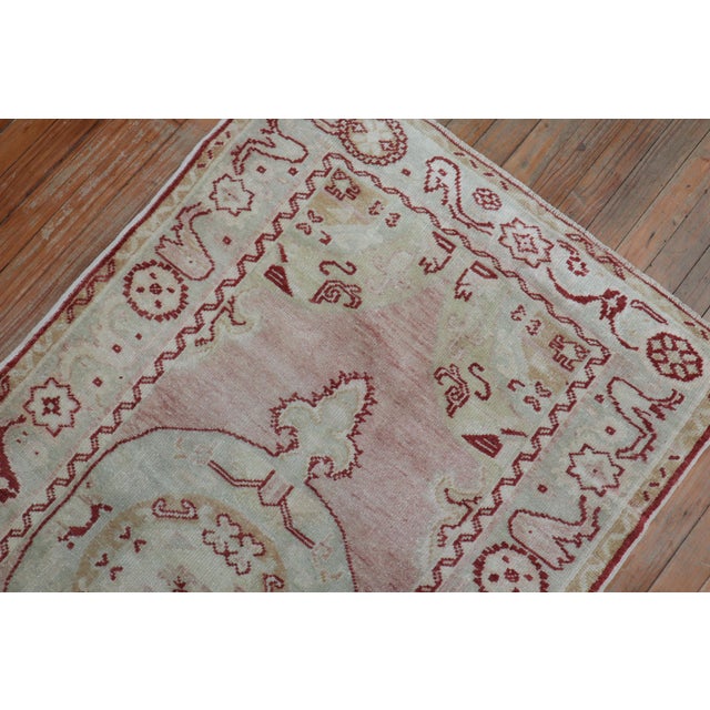 Vintage Zabihi Collection Turkish Anatolian Small Pink Red Rug - 3'1" x 5'8" For Sale In New York - Image 6 of 8