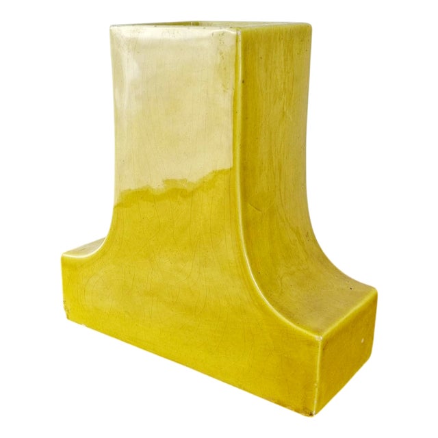 Mid-Century Modern Ceramic Vase in Mustard Color by Antonio Zen, 1970s For Sale
