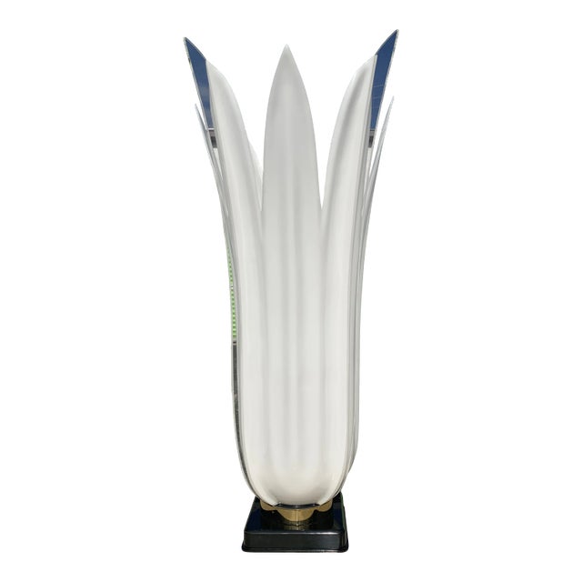 20th Century Maison Rougier Floriform Lucite Table Lamp For Sale