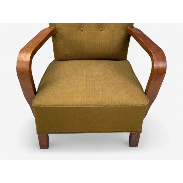 Danish Modern, Bentwood, Fabric, Lounge Chairs, Denmark, 1930s For Sale - Image 10 of 11