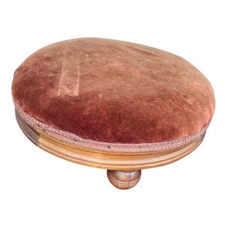 Mid Victorian Walnut Foot Stool With Bun Feet, English, Circa 1850 For Sale