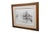 Late 19th century black and white etching by William de la Montagne Cary. Country riverscape / landscape of bulls / cows...