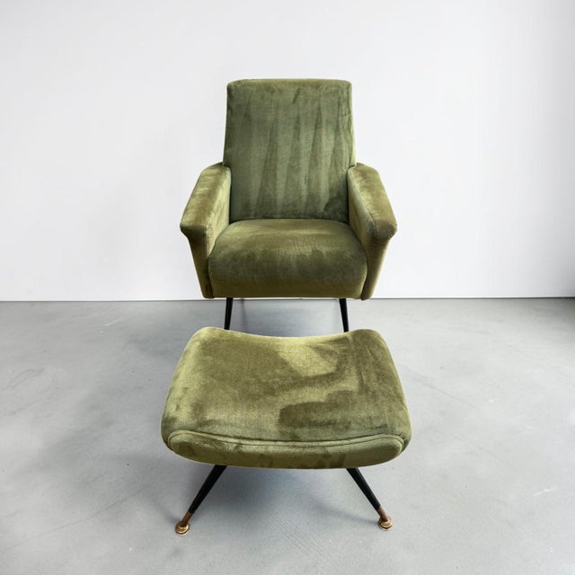 Set of Armchair and Ottoman, 1950s For Sale - Image 4 of 10