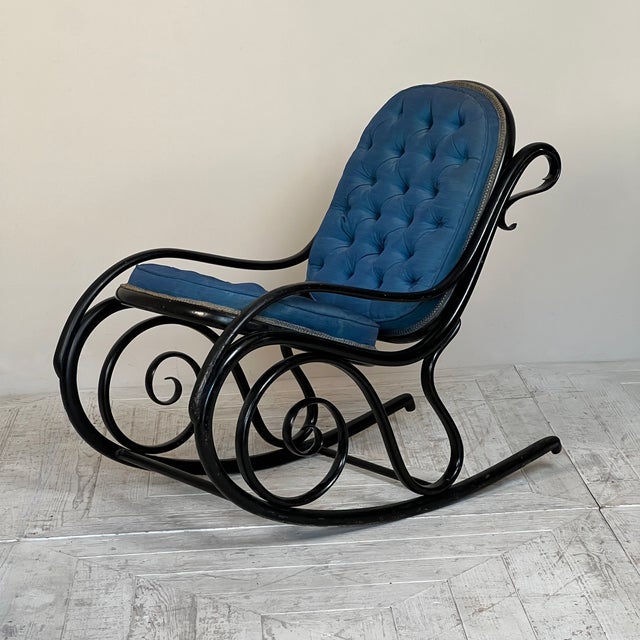 Small Victorian Ebonised Bentwood Rocking Chair, 1890s For Sale - Image 10 of 10