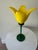 Pure sunshine in glass form — a spectacular Murano-style hand-blown art glass tulip flower vase in the most vibrant,...