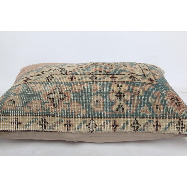 Late 20th Century HandKnotted Vintage Turkish Rug Pillow Cover -16'' X 24'' For Sale - Image 5 of 11