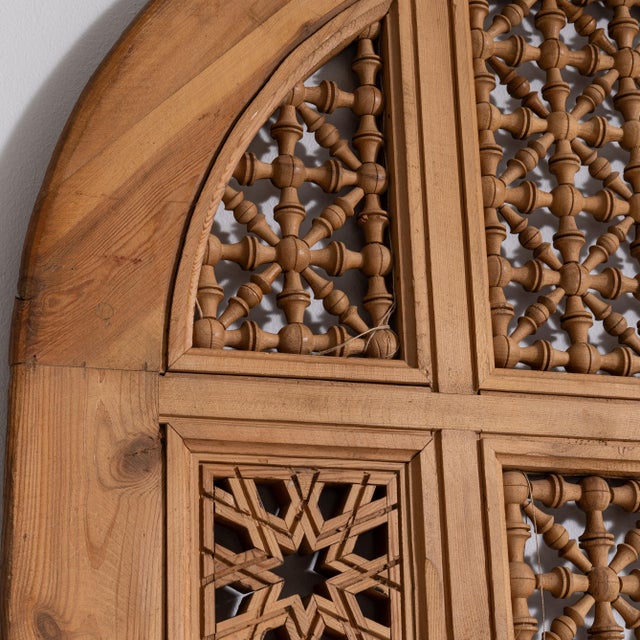 Early 20th Century Egypt Egyptian Revival Brown Wood Door For Sale - Image 10 of 12