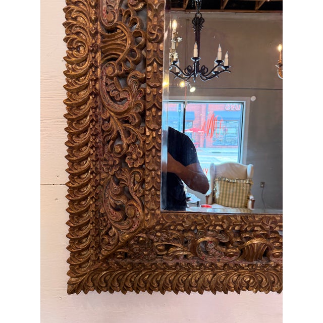 Mirror, mirro on the wall... who's the most fabulous of them all? This ridiculously detailed, hand-carved, polychromed...