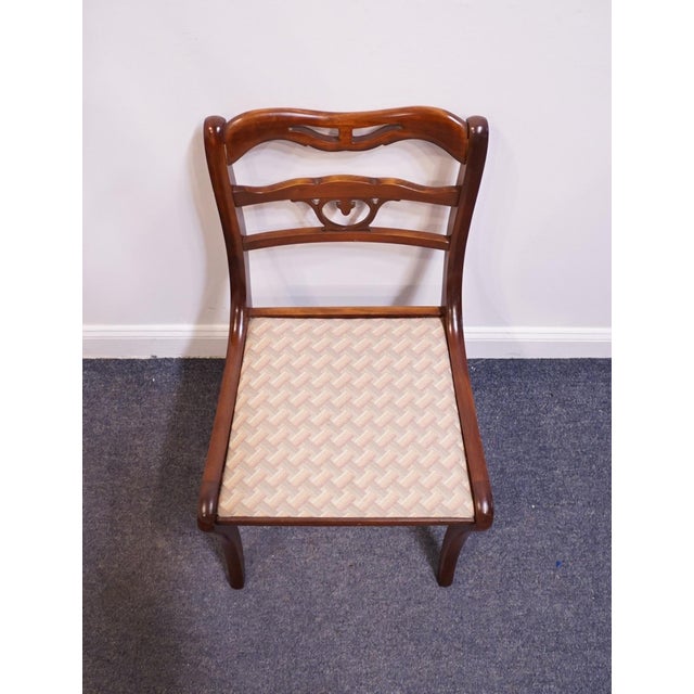 Brown Vintage Antique Solid Mahogany Traditional Duncan Phyfe Dining Side Chair For Sale - Image 8 of 10
