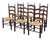 Mid 20th Century Set of 6 French Provincial Ladderback Dining Chairs With Rush Seats For Sale