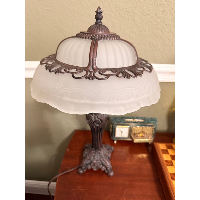 Vintage /Antique Cheyenne Company Art Nouveau Style Reproduction Lamp 19.5" Tall For Sale - Image 12 of 13