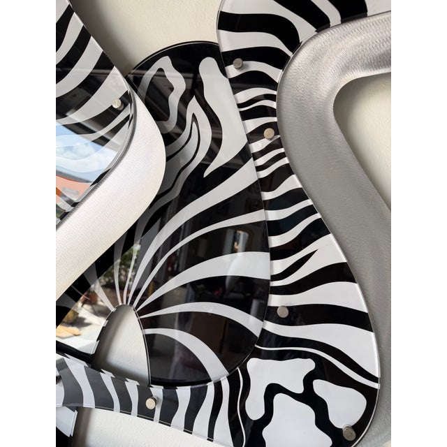 Large 1980s Shlomi Haziza Postmodern Abstract Zebra Wall Art Sculpture For Sale - Image 9 of 13