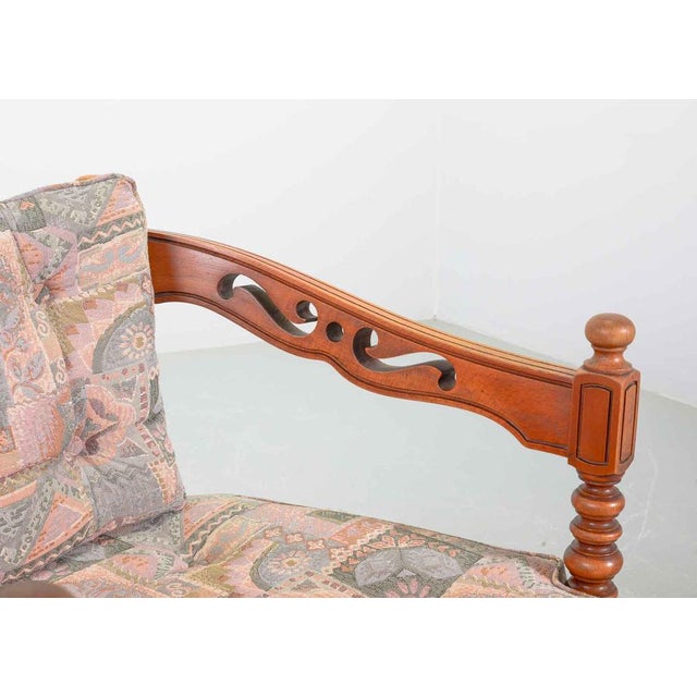 Handcarved Wooden Lounge Chairs with Gobelin Upholstery by Ambrogio Pozzi for Giorgetti Gallery Collection, Italy, 1975, Set of 2 For Sale - Image 15 of 18