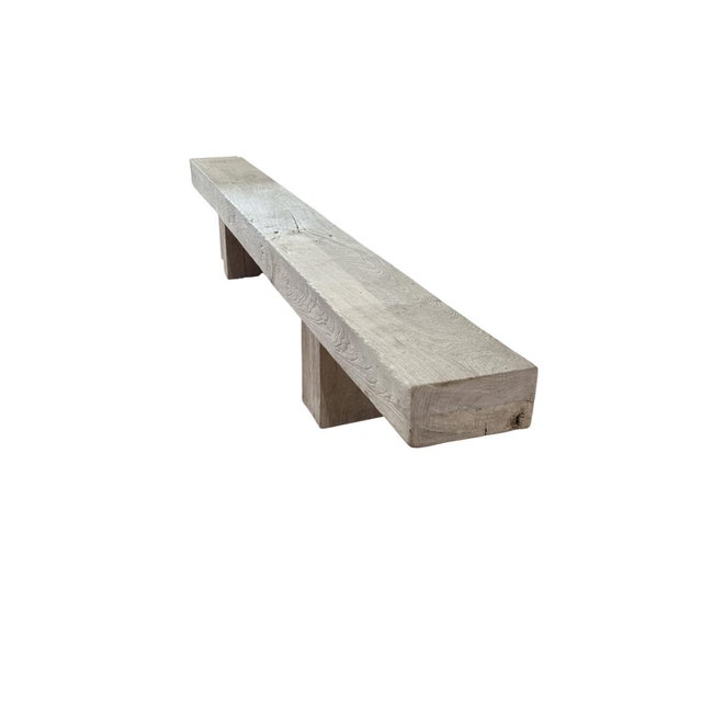 Not Yet Made - Made To Order Monumental Teak Wood Bench, Modern Organic, Bleached Finish For Sale - Image 5 of 10