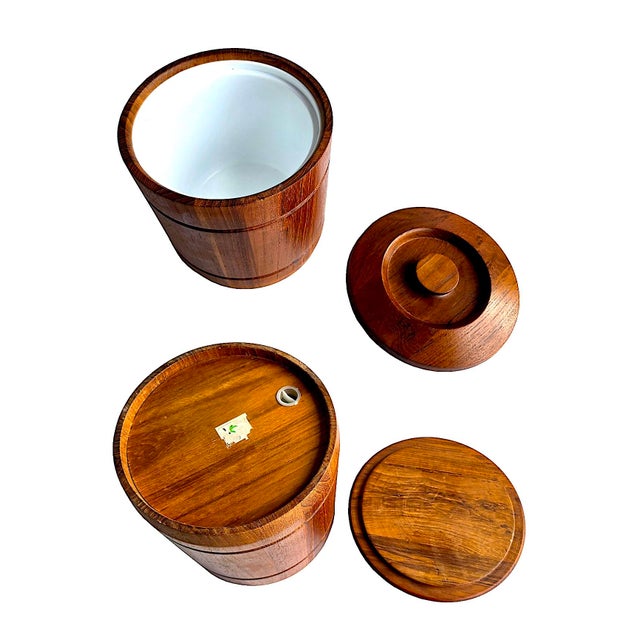 1970s Teak Wood Ice Bucket For Sale - Image 9 of 13
