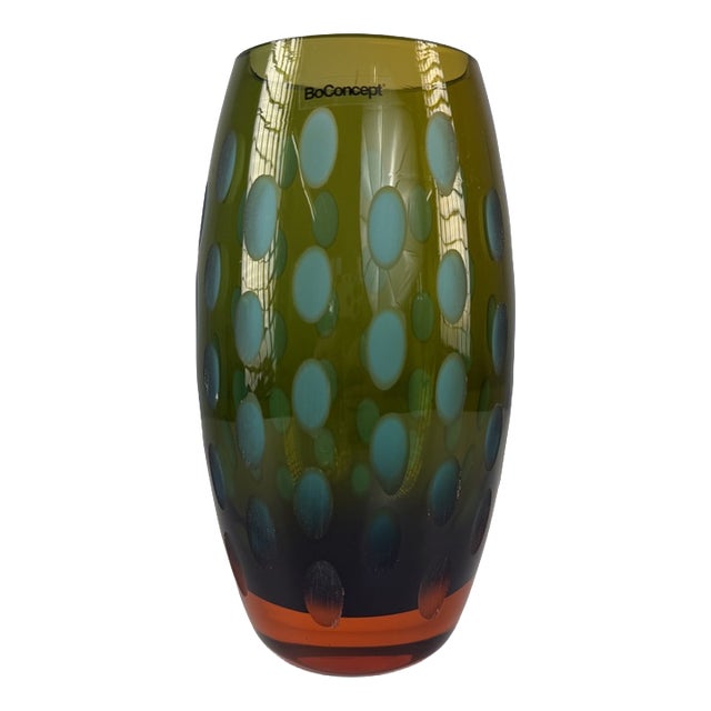 Vintage Thumbprint Glass Vase from BoConcept, 2000s For Sale