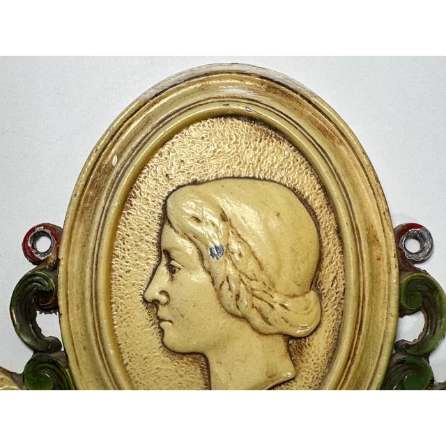 Rare & Original Art Nouveau Judd MFG Co. Woman Profile Tie Rack, Key Holder for your consideration. The rack measures...