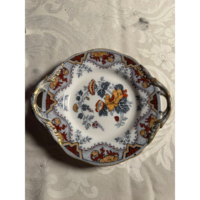 Ceramic Antique Doulton (p.b.&h) Burslem Alma Salad Plate With Handles. Set of 5. For Sale - Image 7 of 10