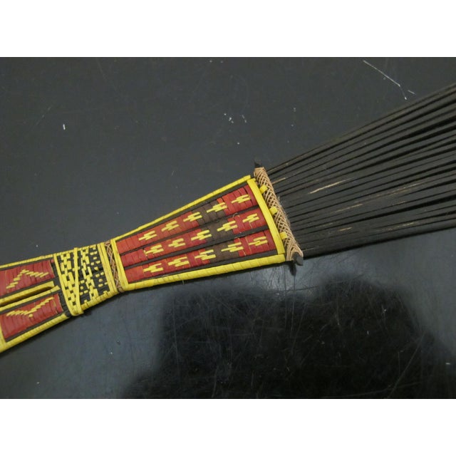 Antique Malaita Solomon Islands Woven Black Palm Frond Ceremony Head Comb Set For Sale - Image 10 of 12