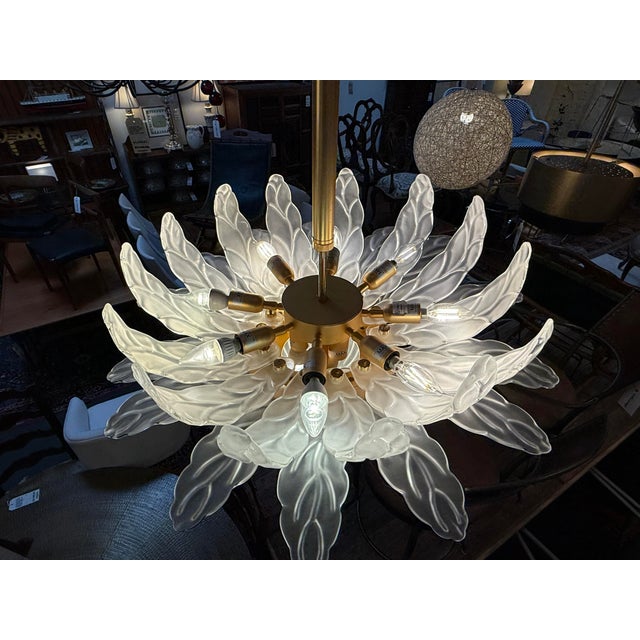 Textile Myran Allan Murano Swan Feather Semi-Flush Mount For Sale - Image 7 of 16