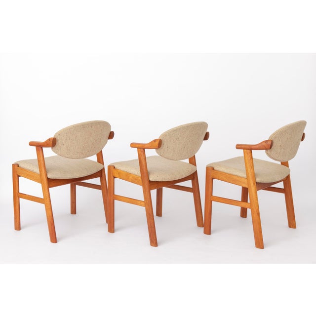 Danish Teak Dining Chairs with Beige Upholstery by Schou Andersen Møbelfabrik, 1970s, Set of 4 For Sale - Image 4 of 12
