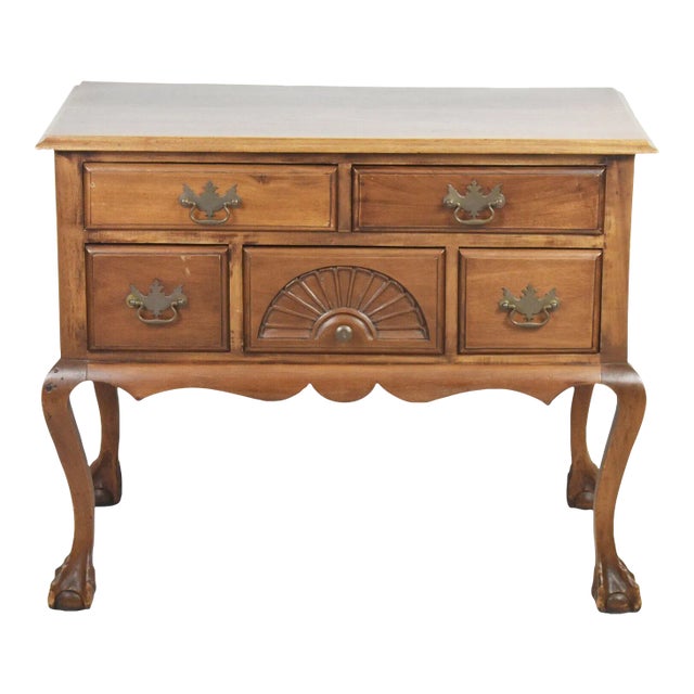 Bench Made Solid Mahogany Chippendale Style Lowboy Dresser Williamsburg Style For Sale