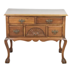 Bench Made Solid Mahogany Chippendale Style Lowboy Dresser Williamsburg Style