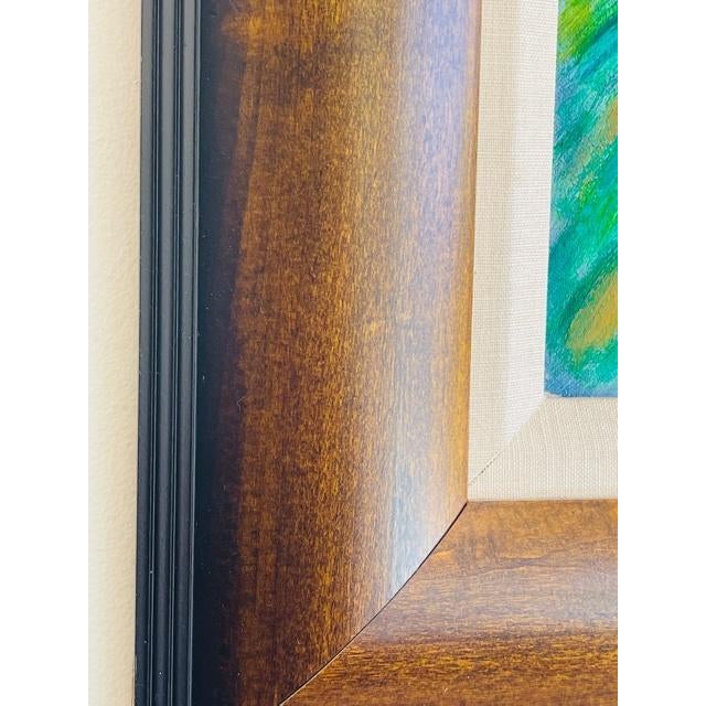 Vibrant Palms Paintings, Acrylic on Canvas, Framed Set For Sale - Image 12 of 13