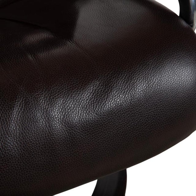 Set of Aura Leather Recliner and Ottoman from Stressless For Sale - Image 9 of 18